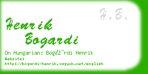 henrik bogardi business card